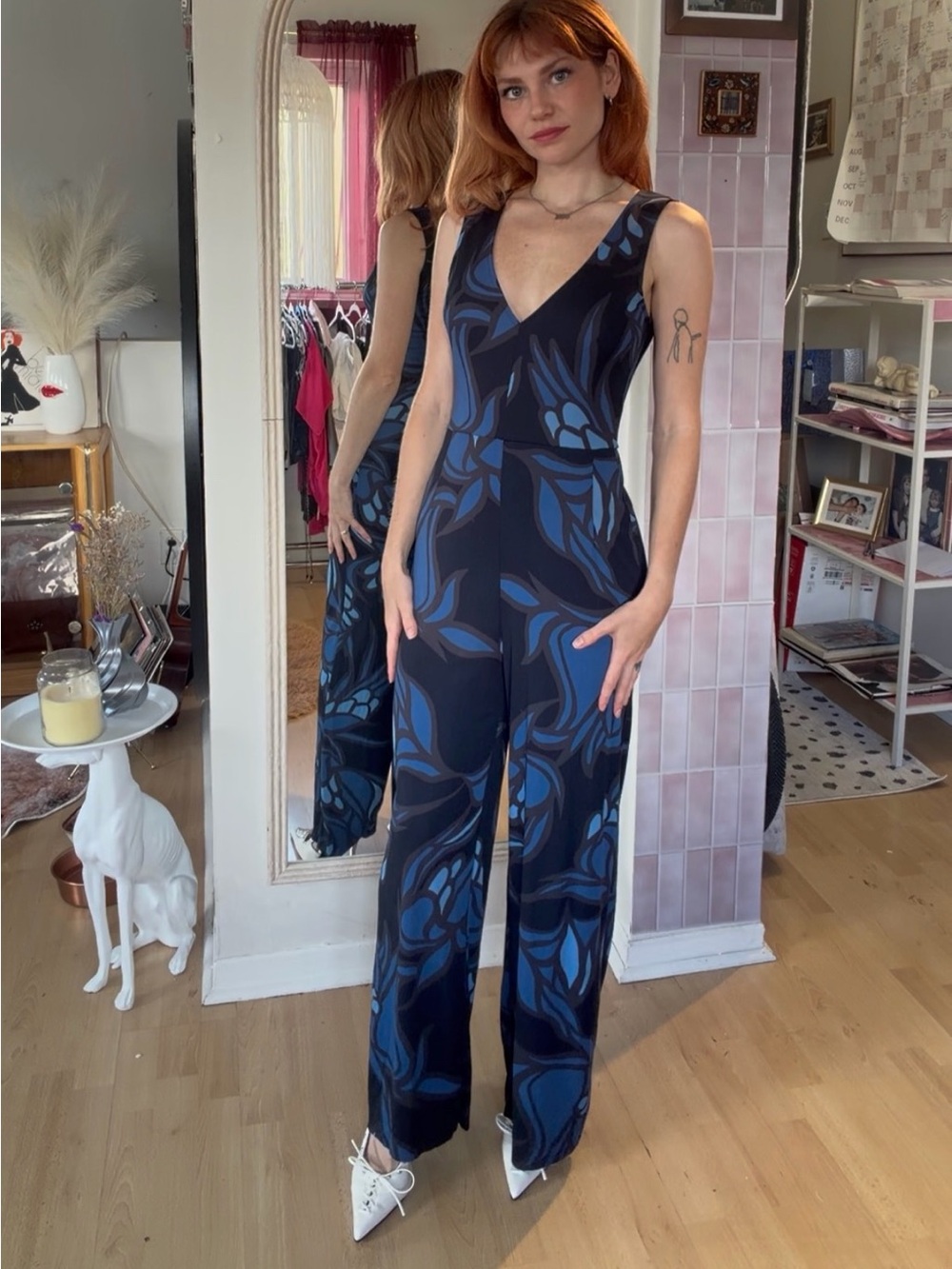 H&M Blue Abstract Jumpsuit (early 2000’s)